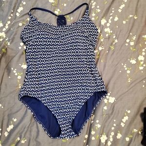 Time & Tru navy one peice wCrochet back